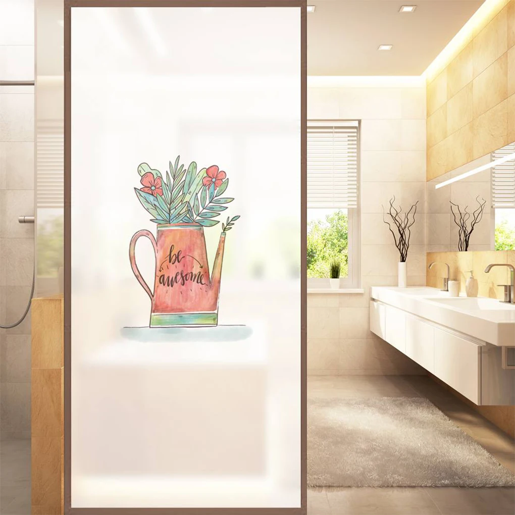 Buy Flowers Bottle Window Door Glass Stickers Glass