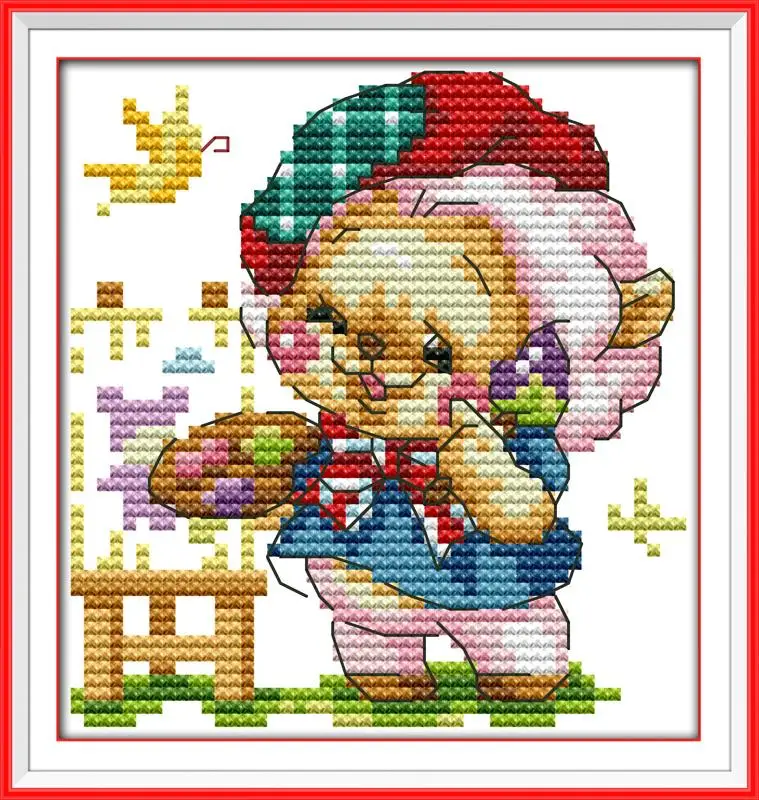 Набор для вышивки крестиком DMC бесплатная доставка 14CT 11CT вышивка крестом happy baby bear