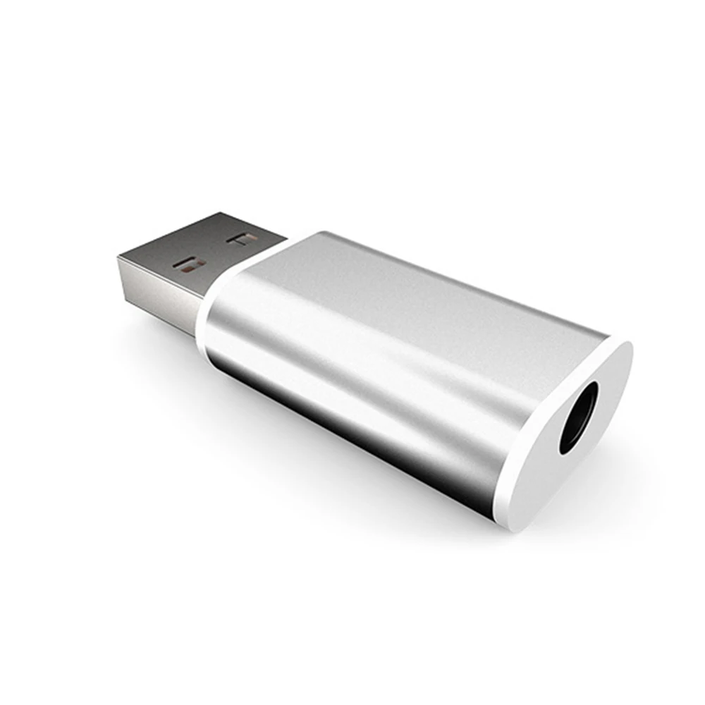 1 шт. 2 в 1 USB микрофонный конвертер адаптер мини USB внешний один 3,5 аудио отверстие гарнитура встроенный адаптеры для мобильных телефонов - Цвет: Silver