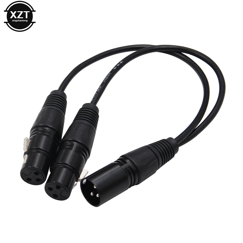1 шт. новейший 3-контактный XLR штекер к двойному 2 гнездовому разъему Y-разветвитель