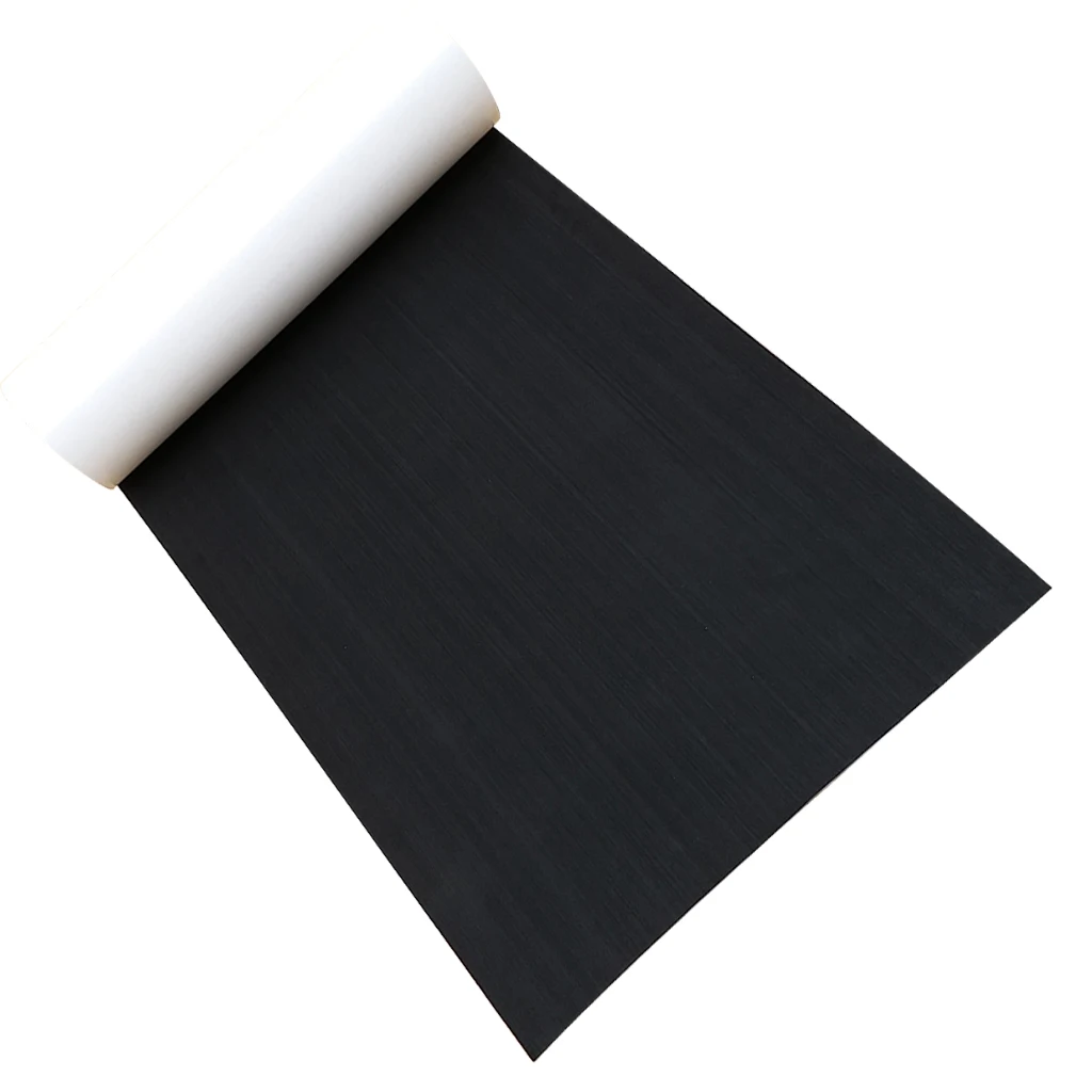 

Durable Deluxe EVA Faux Teak Decking Sheet for Boat Yacht Non-Slip & Self-Adhesive Boat Flooring Pad 94.5 x 26 x 0.2 inch Black
