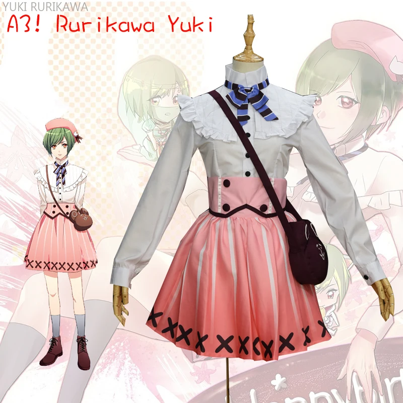 2017 Fashion Game A3 Summer Group Rurikawa Yuki Cosplay Costume Halloween Lolita font b Skirt b