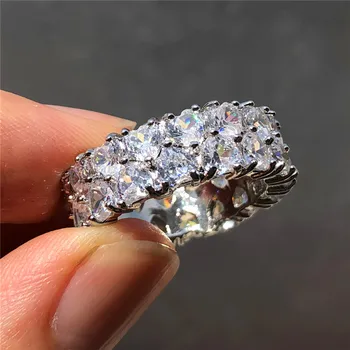 

Luxury Female Small Heart Ring Vintage Green Red White Stone Ring Wedding Bands Promise Love Engagement Rings For Women