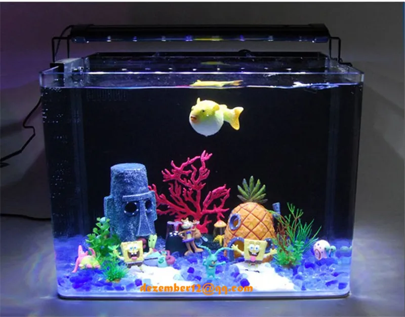Aquarium Spongebob Figures Decoration Squidward S Patrick Aquarium Spongebob Figures Decoration Squidward S Patrick Star Fish Tank Landscaping Ornament Kid Gift In Decorations From Home Garden On