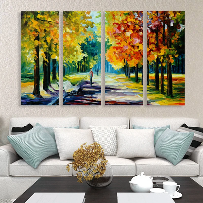 4pcs C006 Frameless Oil Painting Home Decor Wall Art Picture Printing