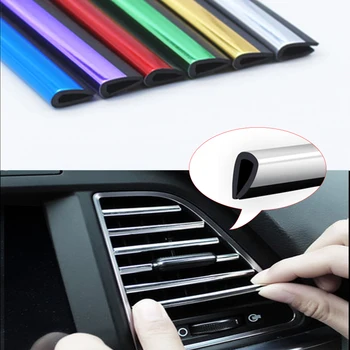 

10pcs Car Interior U-Style Sticker Decoration Strip Air Conditioner Outlet Vent Grille Strips Car Styling Stickers Accessories