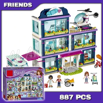 

887pcs Friends Heartlake City Hospital Nursery Three Layer House 10761 Model Building Blocks Figures Toys Compatible with Lago