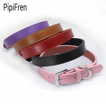 

PipiFren Genuine leather Small Dogs Collars Puppy For Accessories Chihuahua Dog Necklace Leather Pets Collar collier pour chien