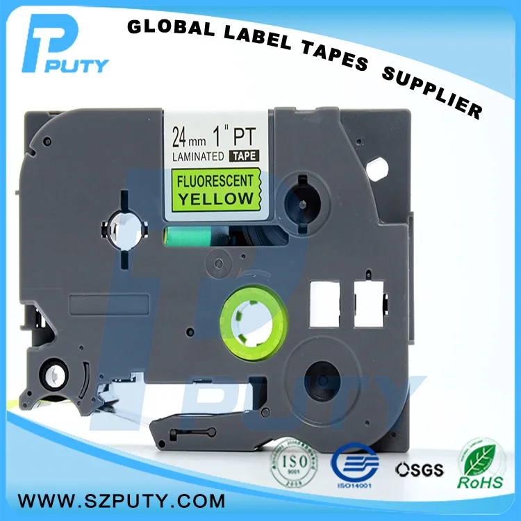 

10 packs TZe-C51 24mm Black on Flu.Yellow TZ-C51 compatible label tapes for ptouch label printers