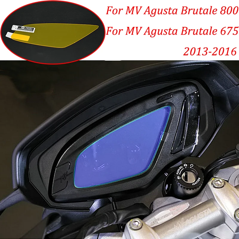 Brutale 800 675 moto Cluster Scratch Protection Film Instrument Dashboard Cover Guard TPU Blu-ray for MV Agusta 2013-2016 Brutale 800 675 (1)
