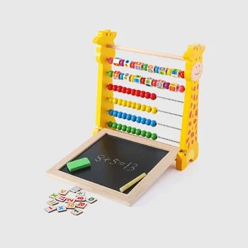 

Mini Magnetic Painting Writing Board with Abacus Shelf Rack Multifunction Preschool Educational Math Calculation Learning Toy