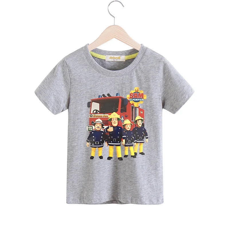 2018 New 3D Cartoon Fireman Sam Print Tee Tops For Boy Girl Summer Short Sleeve T-shirt Children Cotton Clothes Kid Tshirt TX041 2018 New 3D Cartoon Fireman Sam Print Tee Tops For Boy Girl Summer Short Sleeve T-shirt Children Cotton Clothes Kid Tshirt TX041