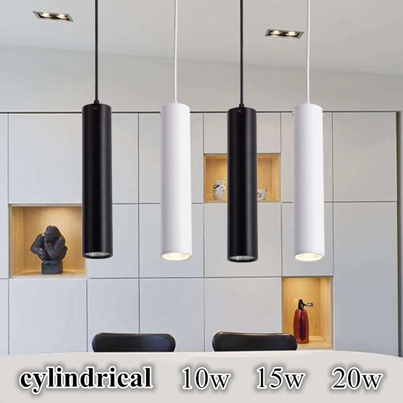 1pcs dimmable cylinder led pendant light Aluminum&metal home 10w 15w
