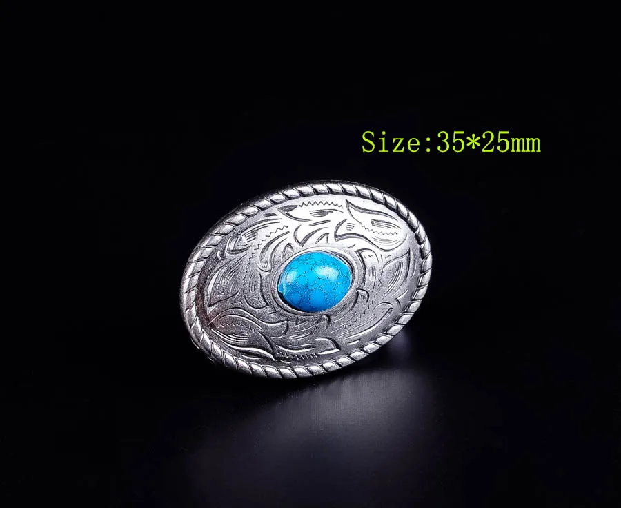 

10X 35*25MM Silver Western TURQUOISE FLORAL ENGRAVED Leathercraft Belt Horse Headstall Saddles Oval Conchos DIY Button BAG Decor