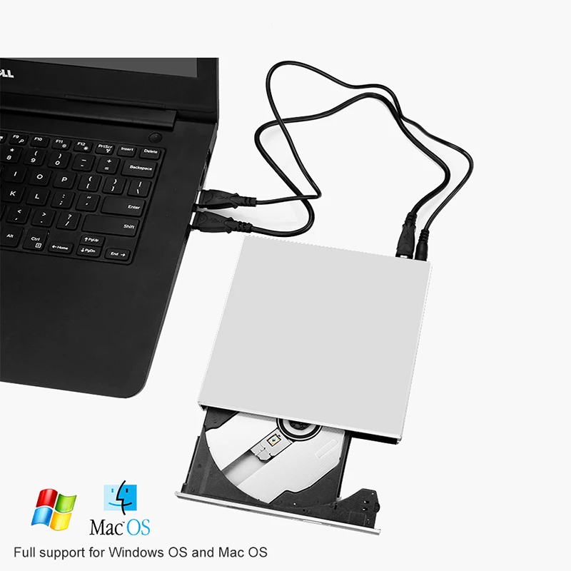 

USB 2.0 External DVD Combo CD-RW Burner Drive CD+-RW DVD ROM For PC Computer Laptop Mobile External Drive