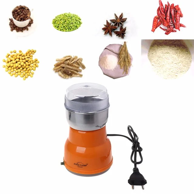220V EU Plug Electric Stainless Steel Coffee Bean Grinder Home Milling Machine Kitchen