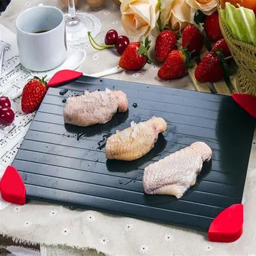Magic Metal Plate Defrosting Tray Safe Fast Thawing Frozen Meat Defrost Kitchen Magic Metal Plate Defrosting Tray Safe Fast Thawing Frozen Meat Defrost Kitchen
