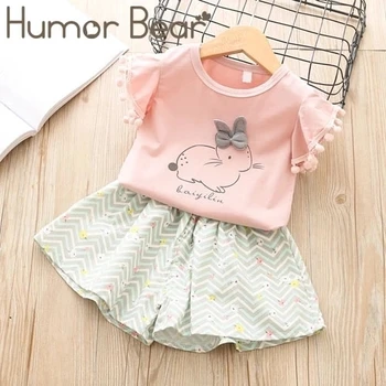 

Humor Bear Baby Girls Clothes 2019 Summer Brand Cartoon Printing Short-Sleeve T-Shirt+ Shorts 2Pcs Sets Girls Children Clothing