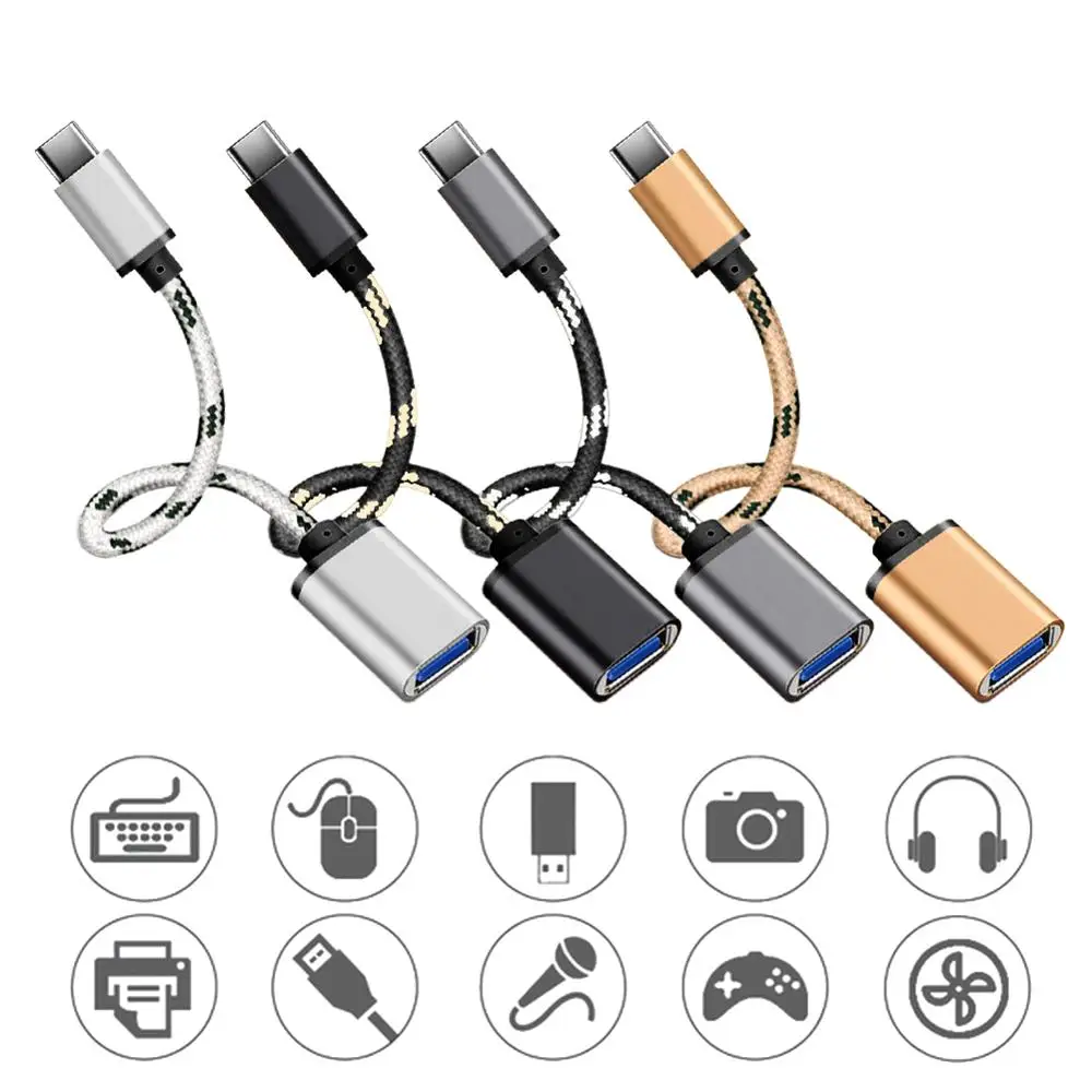 Адаптер штыревой Type C к гнездовому USB 2.0 для Samsung LG Sony HTC Xiaomi Andriod|Кабели мобильных
