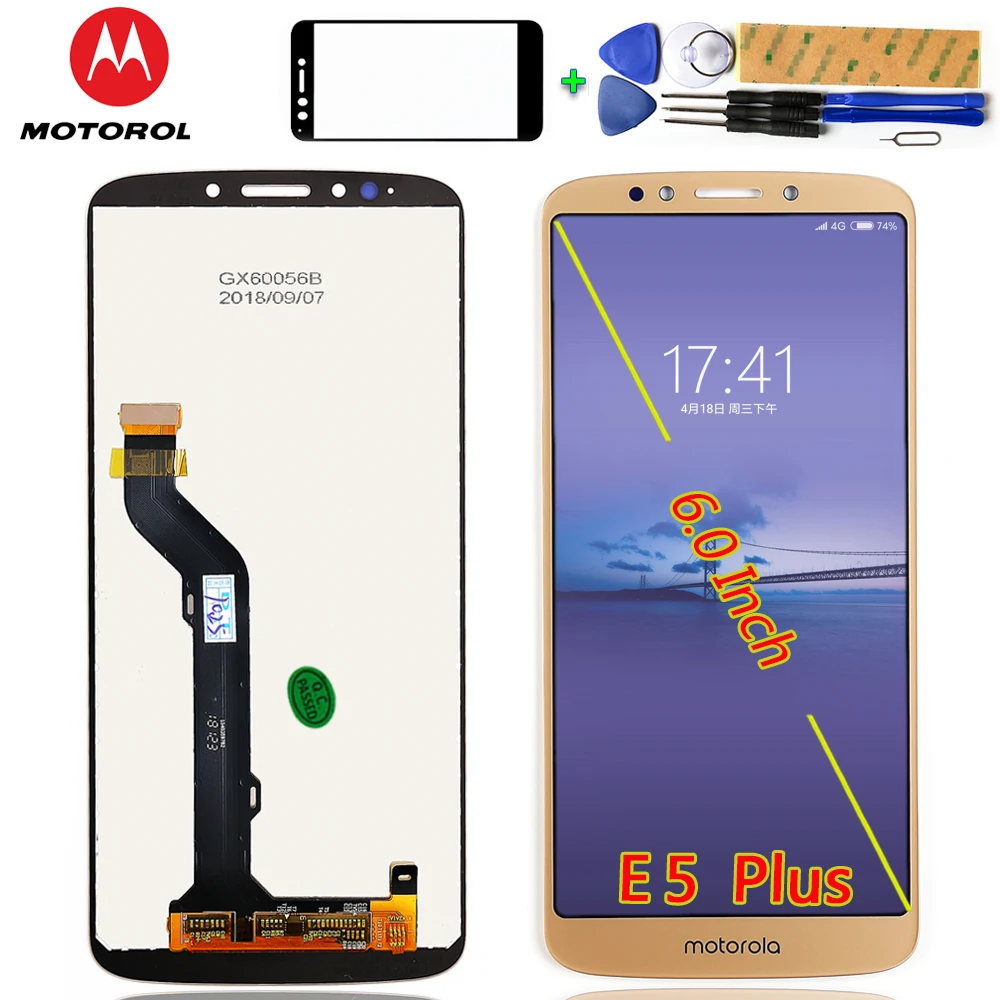 

Motorola 6.0 inch LCD Display For Moto E5 Plus XT192 Touch Screen 720*1440 Digitizer Assembly Free Tempered Glass and tools