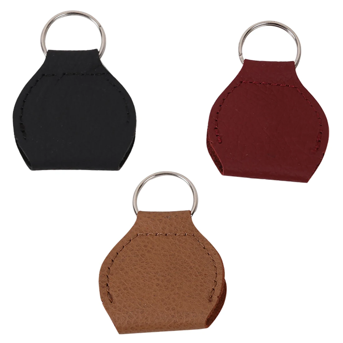 

Keychain Shape Guitar Pick Holder Genuine Leather Guitarra Plectrum Case Bag Guitar Accessories