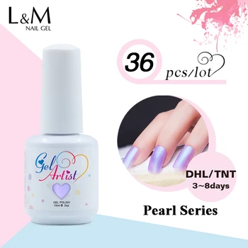 

36Pcs Hot Sale Free Shipping Gelartist Brand Pearl Series Soak off Popular Color Gel Long Lasting