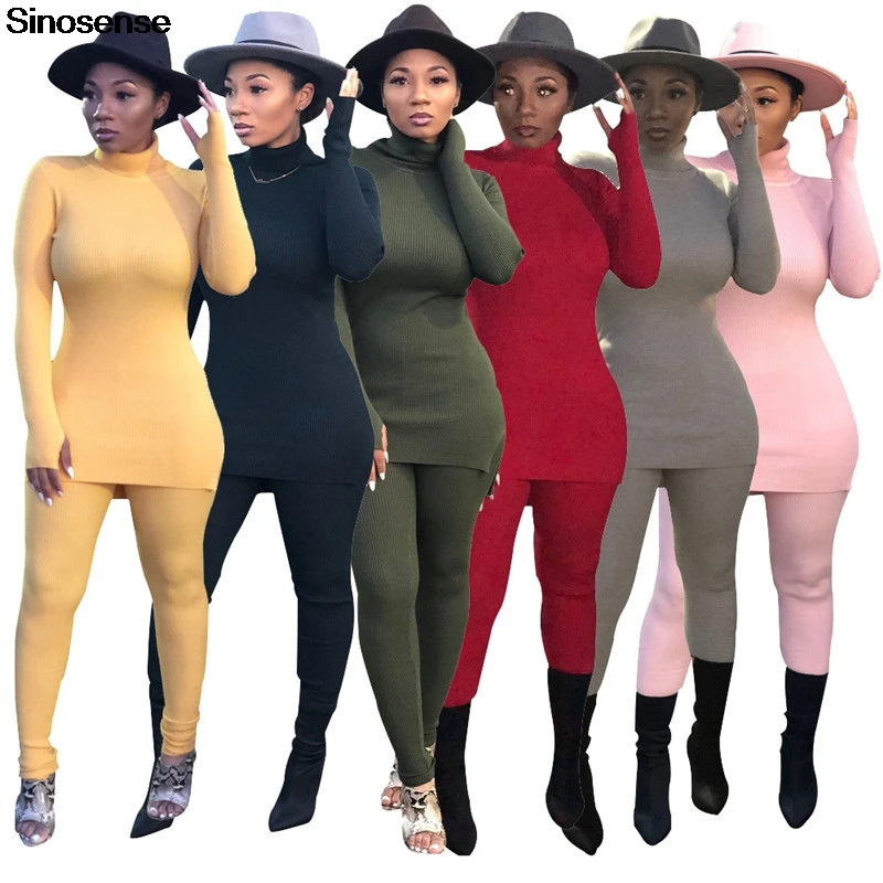 

Women Sweater Suit 2019 Casual Knitted Sweaters Pants 2pcs Track Suits Woman Casual Knitted Trousers+Jumper Tops Clothing Set