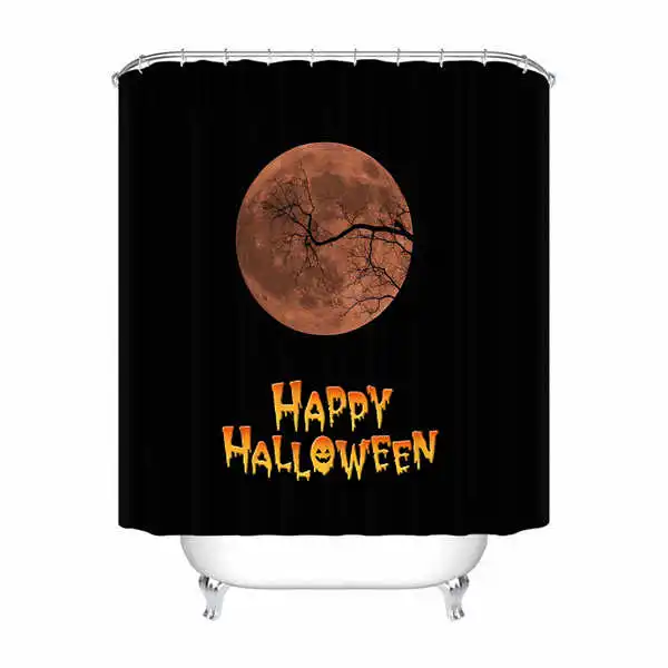 Shower Curtain Пользовательские водонепроницаемые занавески для душа Хэллоуин Череп огонь печатных ванная комната декор различных размеров#180324-01-40 - Цвет: Shower Curtain