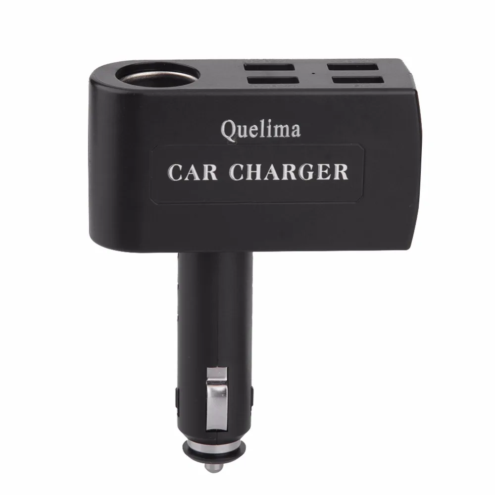 Quelima QC 3,0 4 USB Автомобильное зарядное устройство+ гнездо прикуривателя сплиттер адаптер автомобильного прикуривателя удлинитель сплиттер