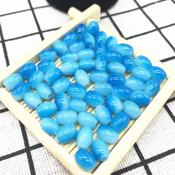 

4 6 8 mm Oval Two-colors Rugby Glass Beads Pattern Spacer Loose Jewelry Making crafts #SS11