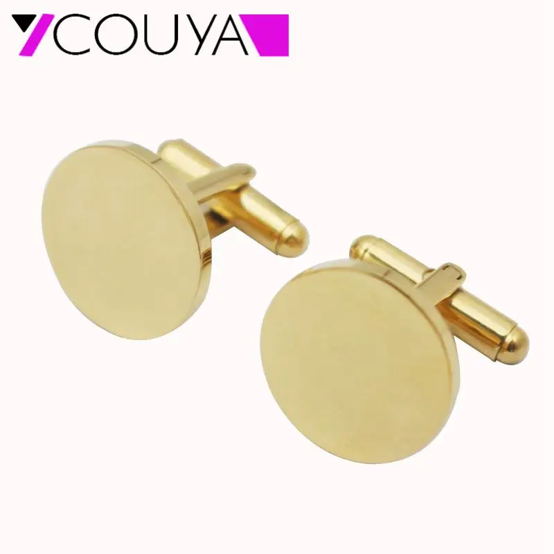 

2017 Fashion gold color / silver cufflink base, rectangle / round cufflink blank, perfect details cufflink for man