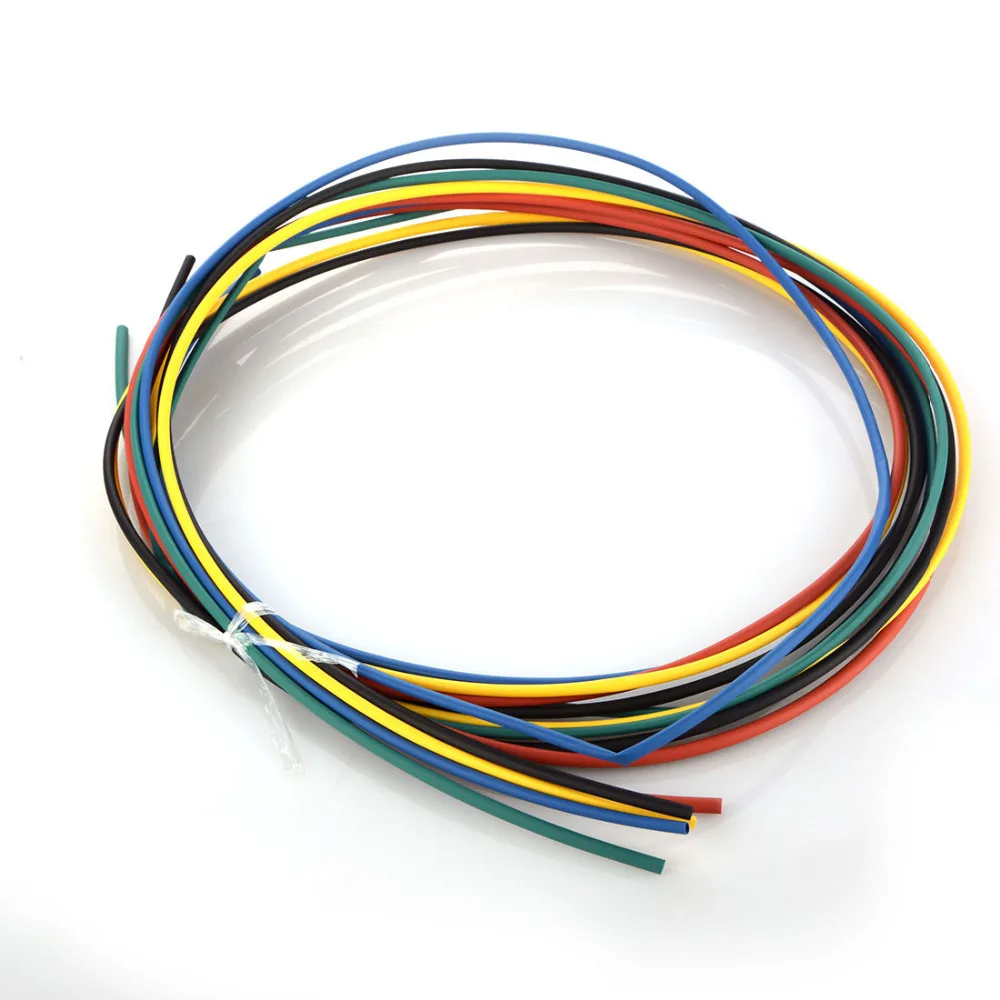 

55M/Bag Insulation Polyolefin Ratio 2:1 Heat Shrink Tubing 11 sizes 6 Colour Shrinkable Tube Sleeving Set