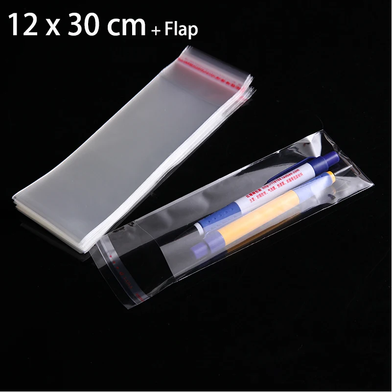 

50pcs 12 x 30cm Clear Self Adhesive Seal OPP Packaging Bag 4.72" x 11.81" Transparent Plastic Envelopes Bags
