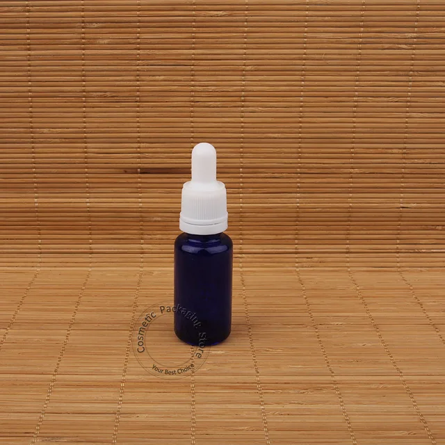 Download 10pcs/Lot 15ml Empty Blue Glass Essential Oil Dropper Bottle 15cc White Dropper Lid Vials ...