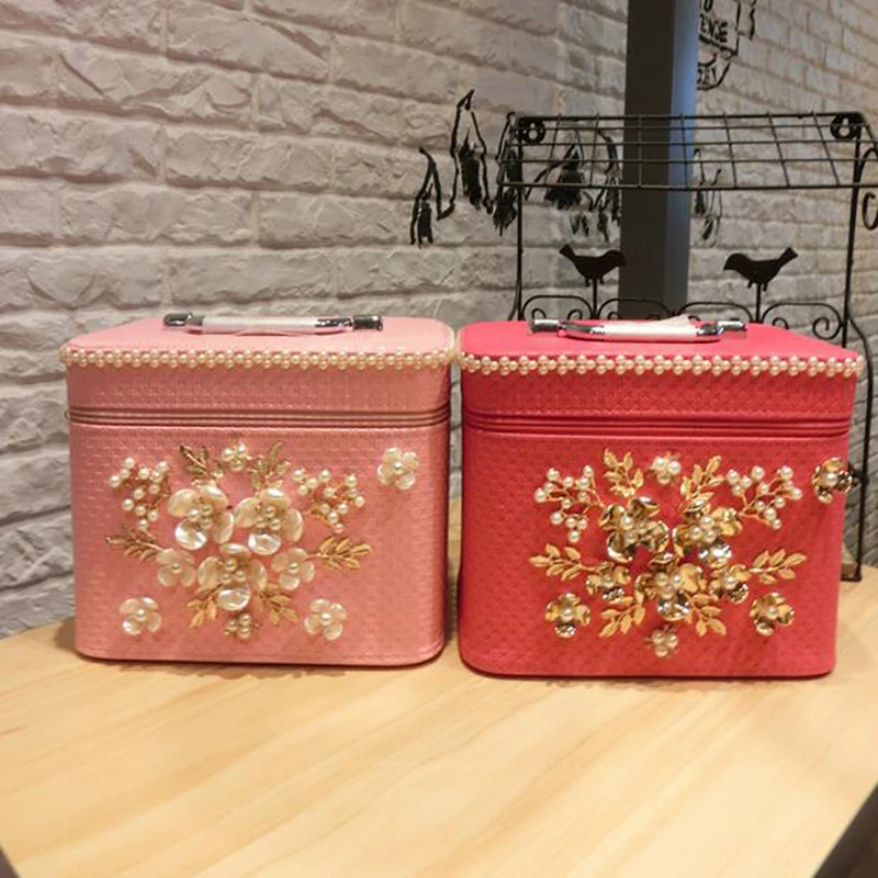 

Rainbowgirl 2018 2 Color pearl flow Cosmetics Bag Ladies Cosmetics Storage Package gold Makeup Bag Wash Bag Waterproof Package