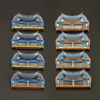 

8pcs/pack Razor Blade For Men Face Care Shaving Safety,5+1 Trimmer Stainless Steel Shaver Cassette Replace