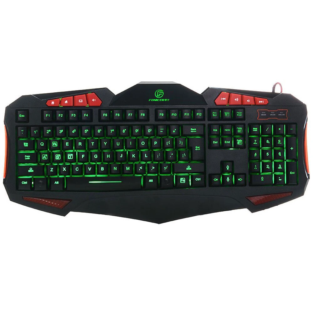 

FONICER Domineering LED USB Gaming Keyboard with 7 Adjustable Colorful Backlights