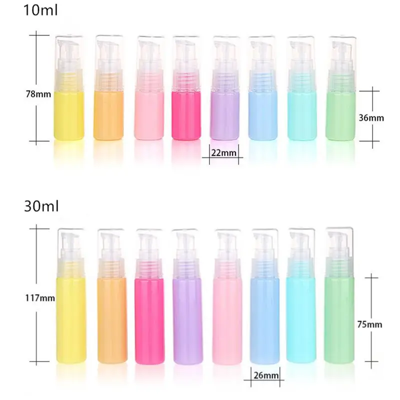 10 мл 30 мл Эмульсия бутылки насоса DIY пробный розлива Косметическая пудра бутылки насоса Пластик бутылок f20171649