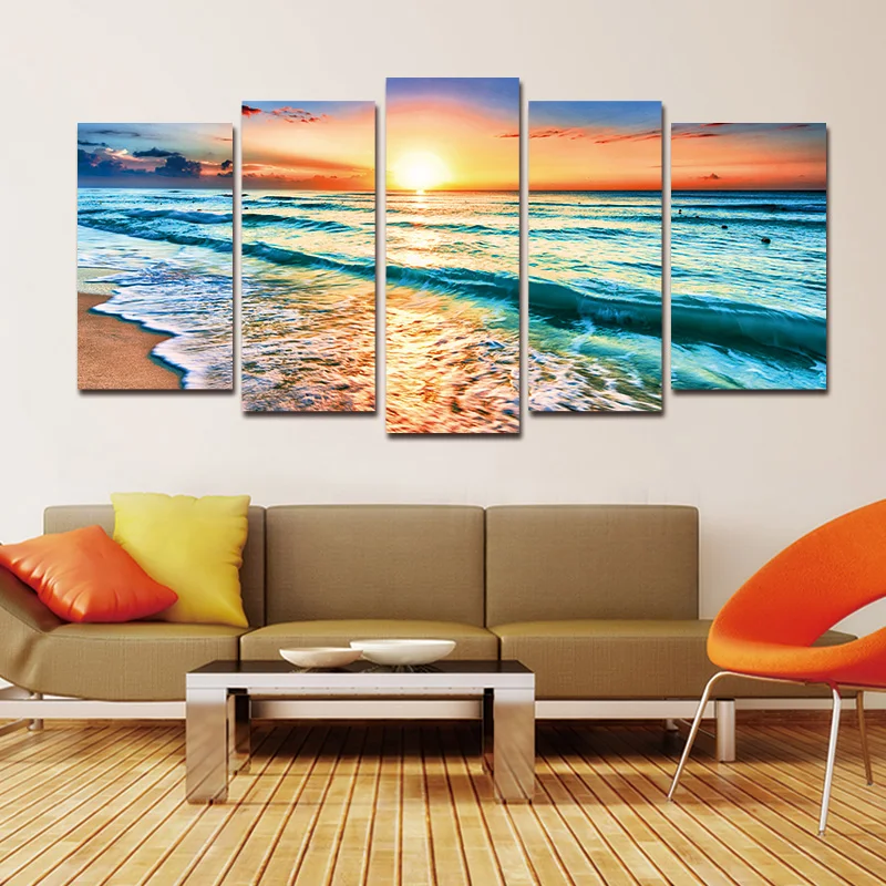 Get Kunstwerk 5 Panelen Muur Canvas Zeegezicht Schilderijen Strand Free HD Get Wallpaper Kunstwerk 5 Panelen Muur Canvas Zeegezicht Schilderijen Strand Free HD