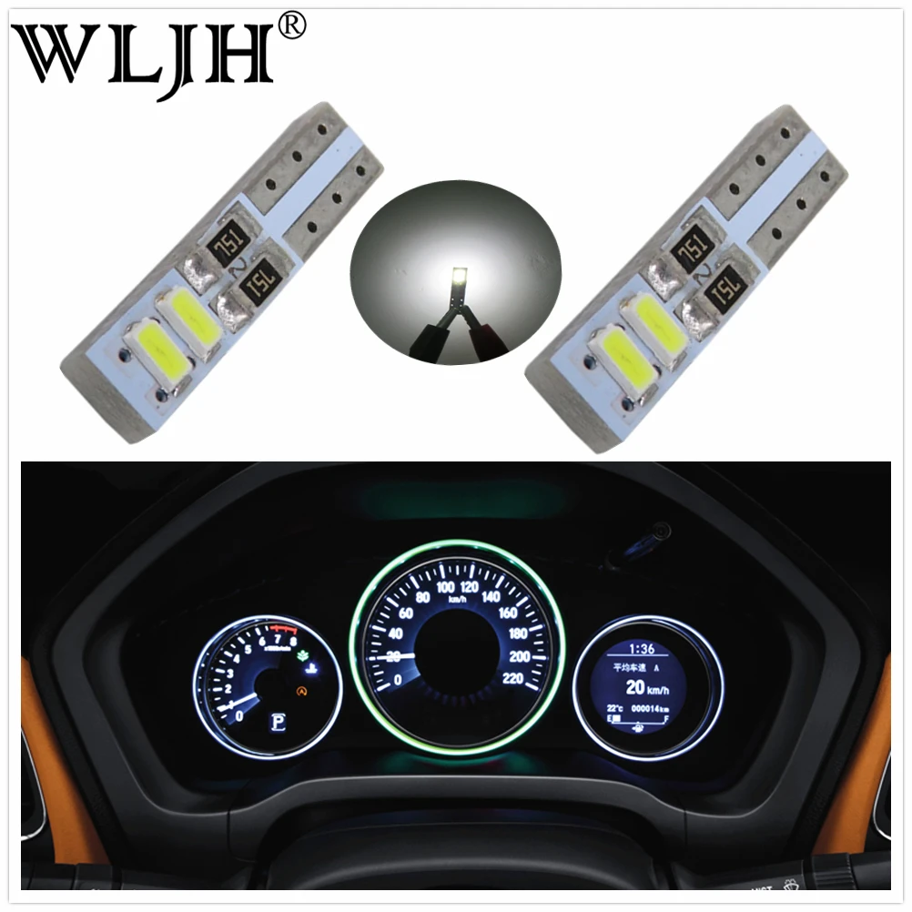 WLJH 100 шт. T5 светодиодный W3W 2721 286 автомобильный Стайлинг приборной панели