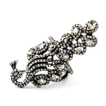 

Latest Design Charm Jewelry Fashion Vintage Peacock Full Rhinestone Ring For Women Factory Wholesale