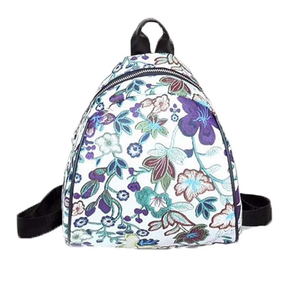 

Famous Brand Wonmen Vintage Embroidery Ethnic Canvas Backpack Women Flower Travel Bags Schoolbag Luxury Zaino da donna#30
