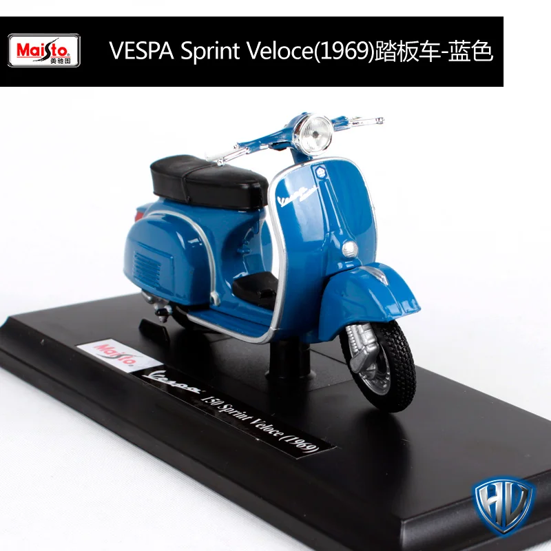 Maisto 1:18 vespa sprint veloce 1969 синий мотоцикл литье под давлением классическая модель