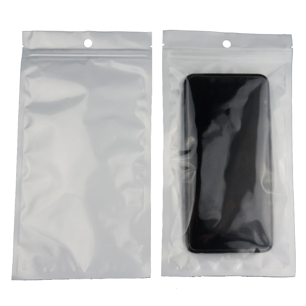 30*40 см белый полупрозрачный БОПП жемчуг плёнки ziplock bag-100pcs/лот гарнитура упаковка сумки с кристаллами, спереди прозрачный USB чехол для хранения