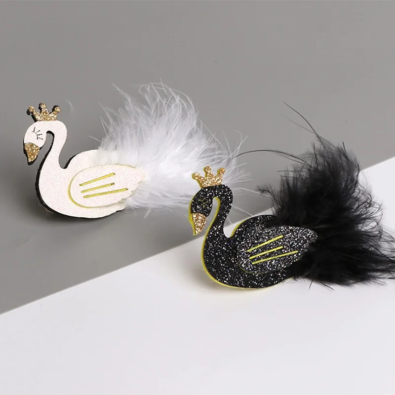 

20 pcs/lot Beautiful White Swan Hair Clips Performance Child Hair Accessory Noble Kids Headband Girl Harpins Queenbaby
