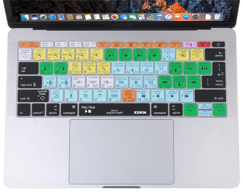 XSKN удобное покрытие, для Avid Pro Tools сочетание клавиш крышка учебник силиконовый чехол для Macbook 12 дюймов A1534, США и ЕС макет