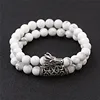 DUOVEI 2 unids/set cuentas de piedra Natural de los hombres dragón pulsera Lava pulseras de cuentas de piedra para las mujeres Bileklik pulseras hombre ► Foto 2/6