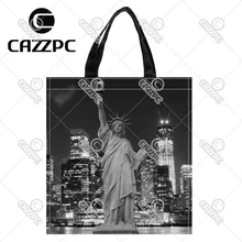 Manhattan Skyline Статуя Свободы Нью-Йорк печати нейлон Оксфорд многоразовый мешок подарок складная сумка эко-сумка пакет 2