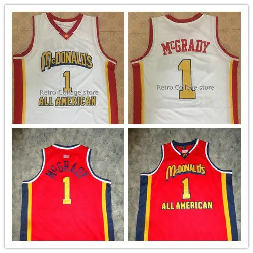 

TRACY McGRADY #1 Dolphins McDonald ALL AMERICAN Mens Basketball Jersey Embroidery Stitched Custom Any name and number