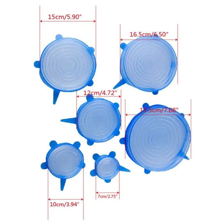 6 шт., различные размеры, силиконовая крышка для еды, крышка для разлива, универсальная присоска, сковорода, кухонные инструменты, крышки для кастрюли, крышки, пробки, инструменты